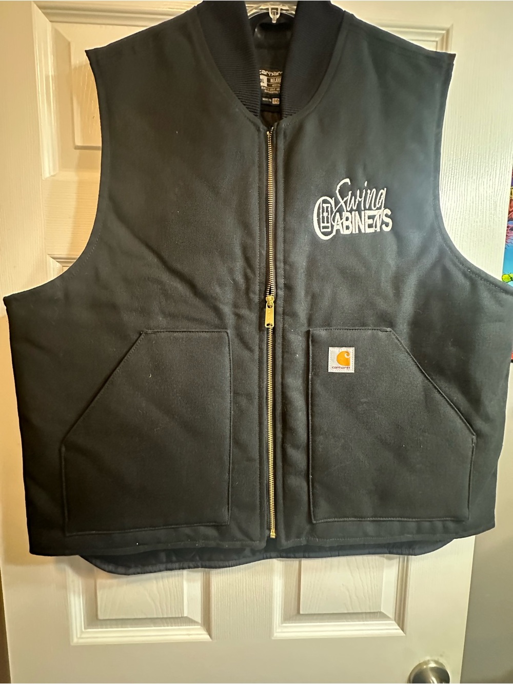 Carhartt Black Work Vest with Embroidery